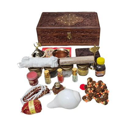 Premium Teakwood Pooja Box (Medium)