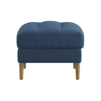 Loft Teak Wood Ottoman Stool (Cyan Blue)