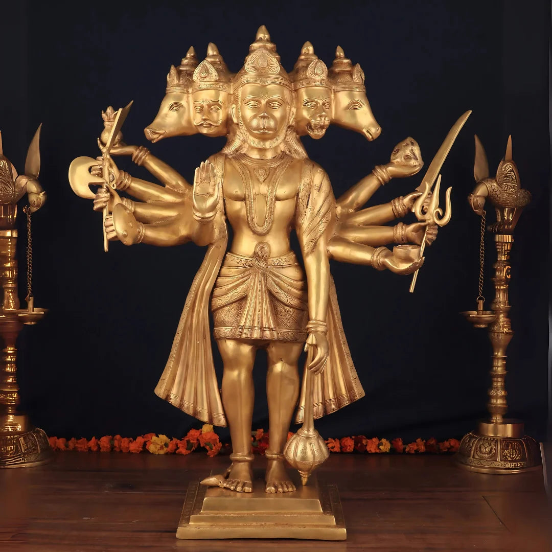 Panchamukhi Hanuman Brass Idol 7
