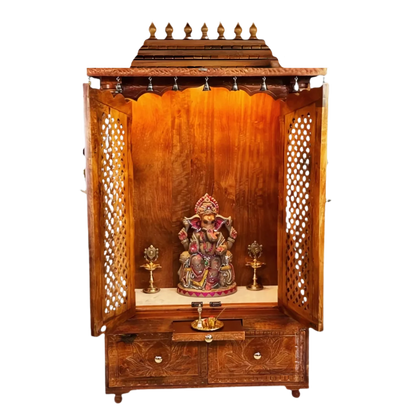 Padmavik Sheesham Wood Mandap (Teak) Open Door View