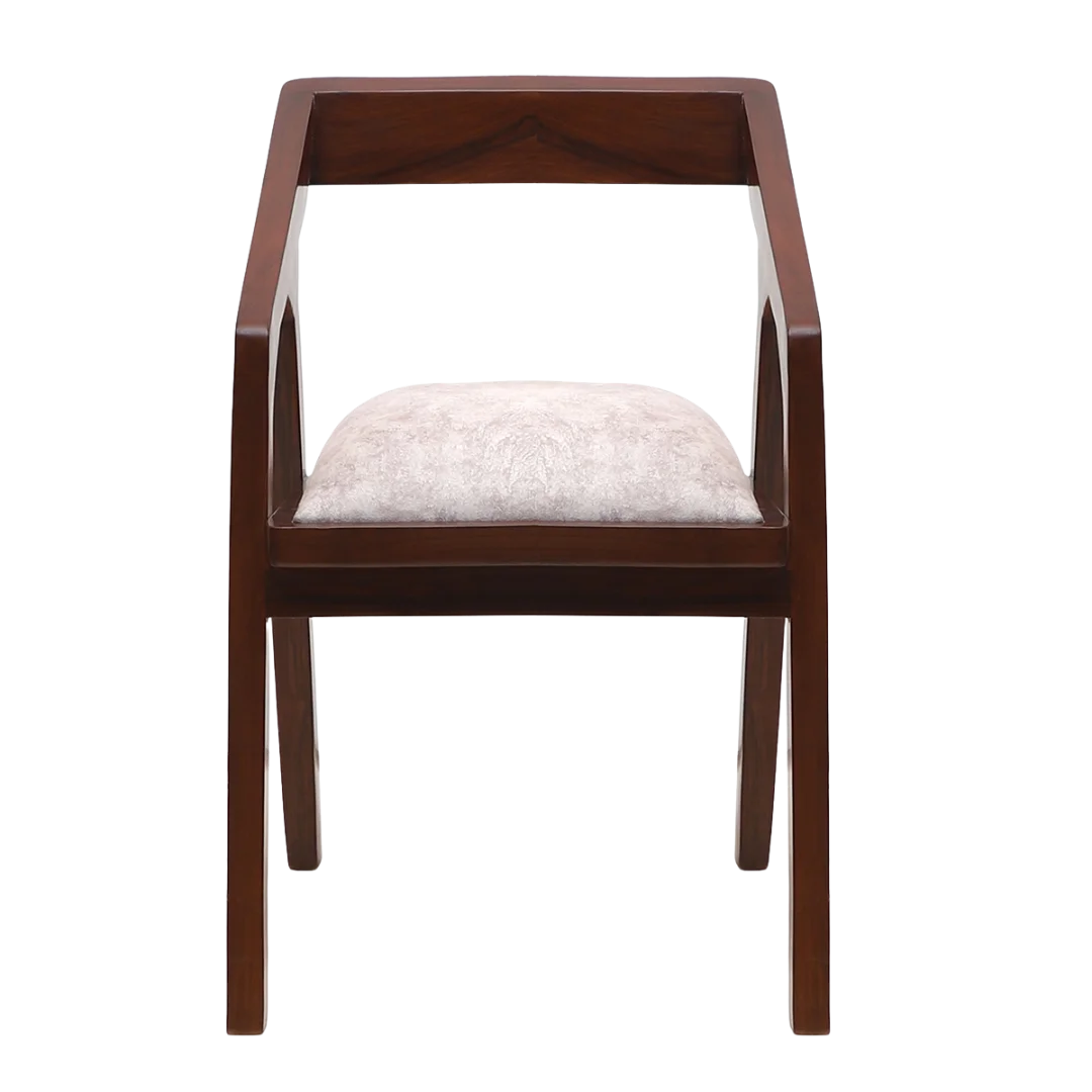 Aristo Teakwood Arm Chairs Brown Beige