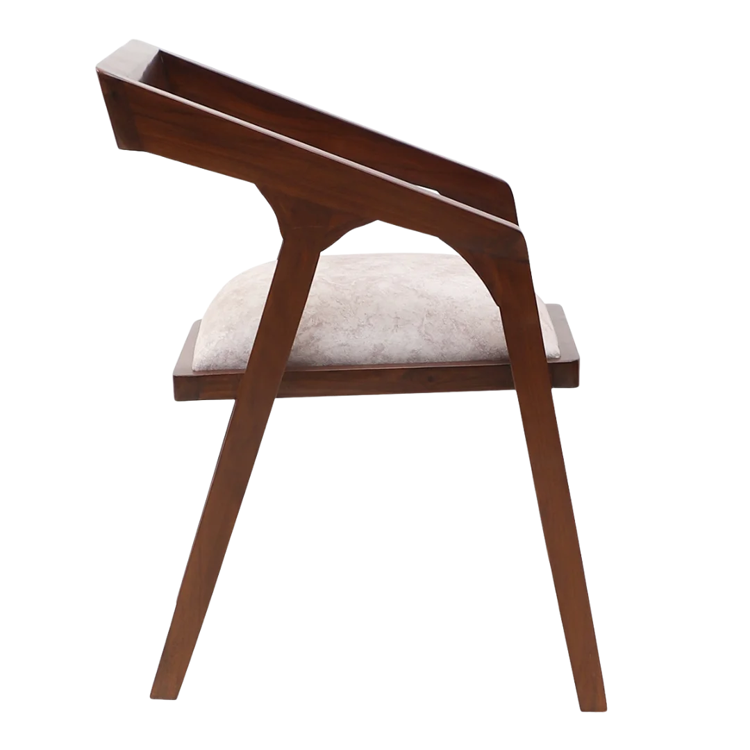 Aristo Teak Wood Arm Chairs (Brown Beige)