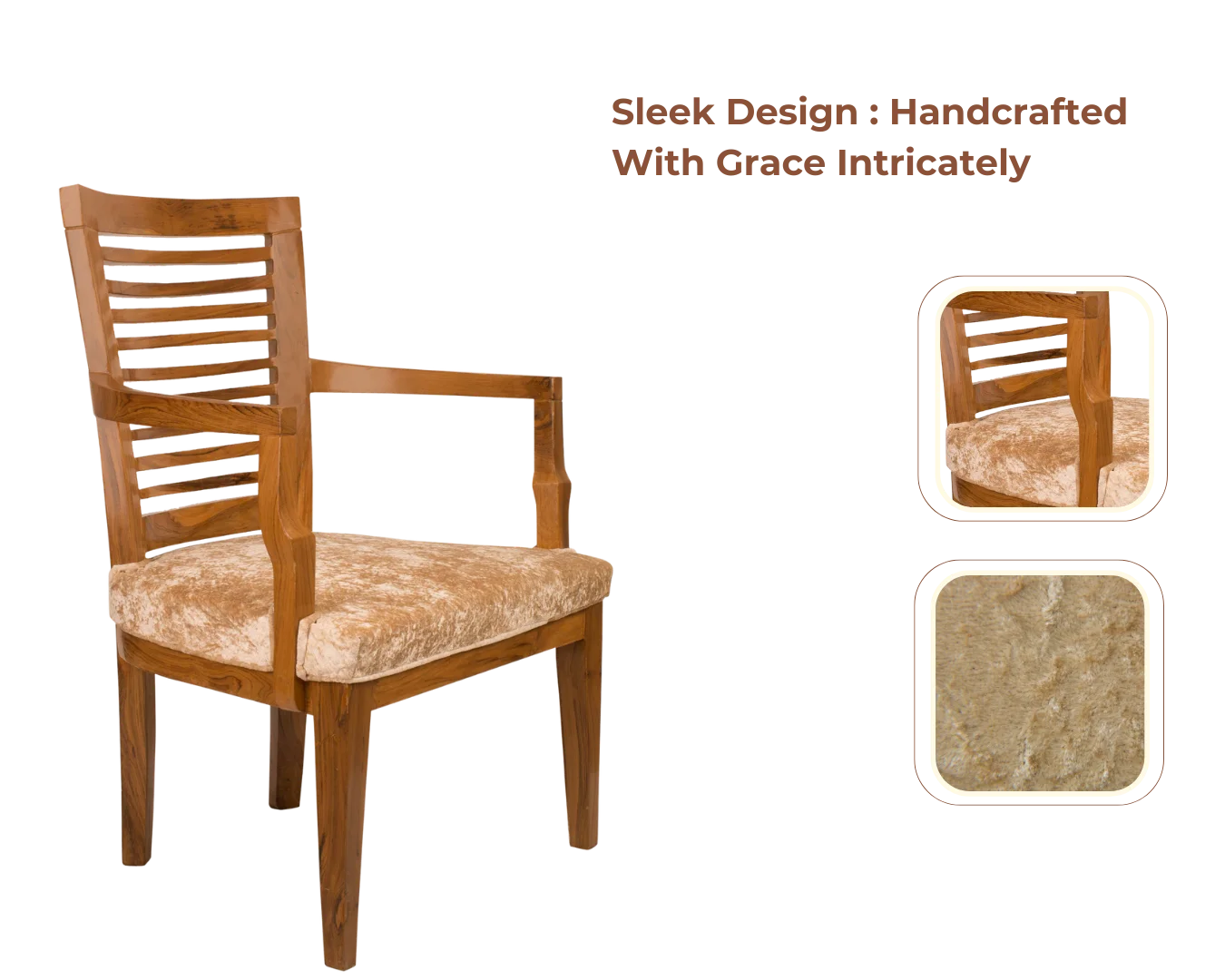 AURA Teak Wood Arm Chair (Teak) Product Showcase Image