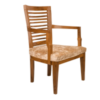 AURA Teak Wood Arm Chair (Teak) Side Angle View