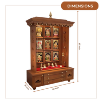 Aadhyatmik Teak Wood Pooja Mandap (Teak) Dimensions