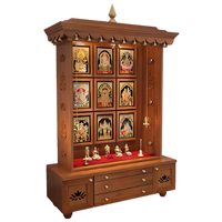 Aadhyatmik Teak Wood Pooja Mandap (Teak) side view