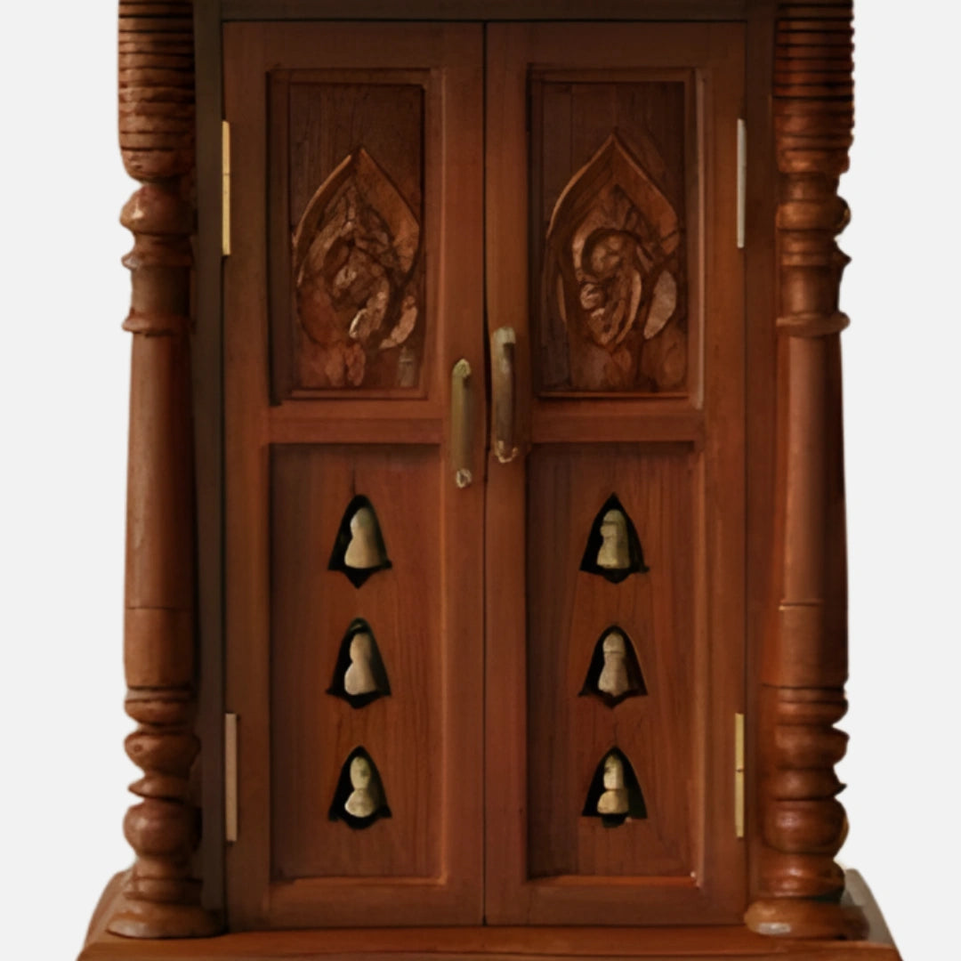Aadinath Teak Wood Mandap (Brown)  close view 