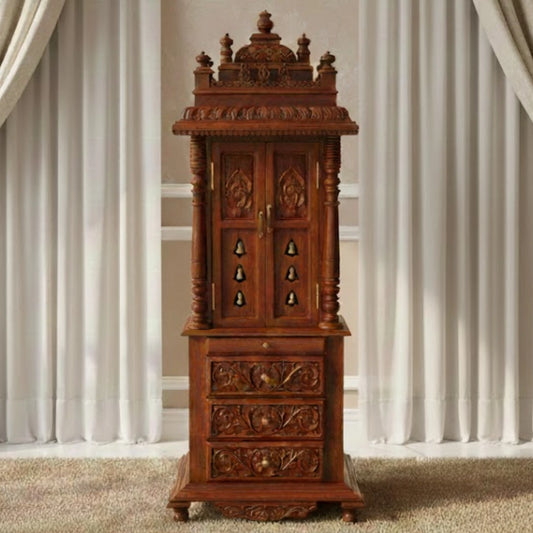 Aadinath Teak Wood Mandap (Brown) lifestyle view 