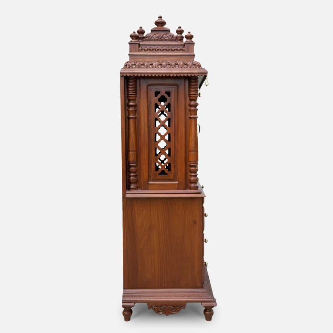 Aadinath Teak Wood Mandap (Brown) side angle 