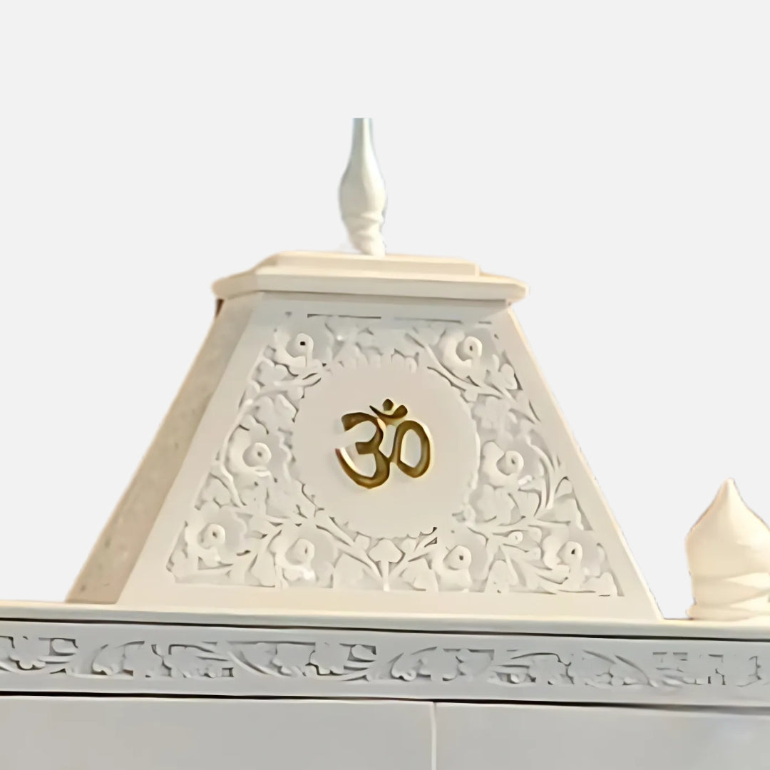 Aarati Teak Wood Mandap (White)close view