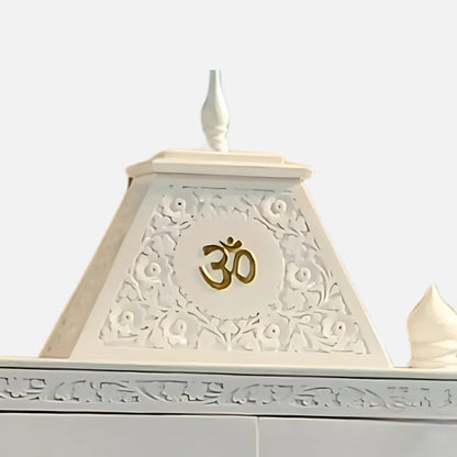 Aarati Teak Wood Mandap (White)close view