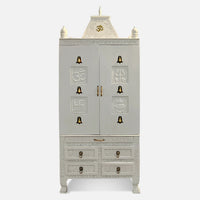 Aarati Teak Wood Mandap (White) front view 