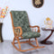 Aarava Fabric Upholstered Teak Wood Rocking Chair (Teak Forest) lifestyle view