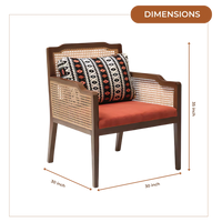 Aarika Teak Wood Lounge Chair (Brown) Dimensions