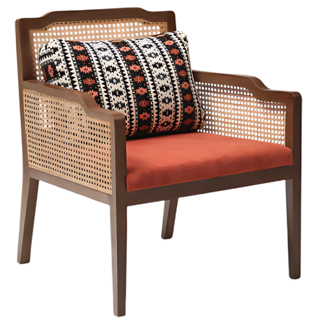 Aarika Teak Wood Lounge Chair (Brown) Side Angle 