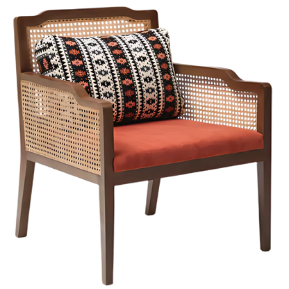 Aarika Teak Wood Lounge Chair (Brown) Side Angle 