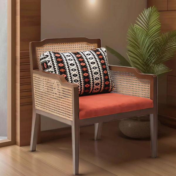 Aarika Teak Wood Lounge Chair (Brown) lifestyle view