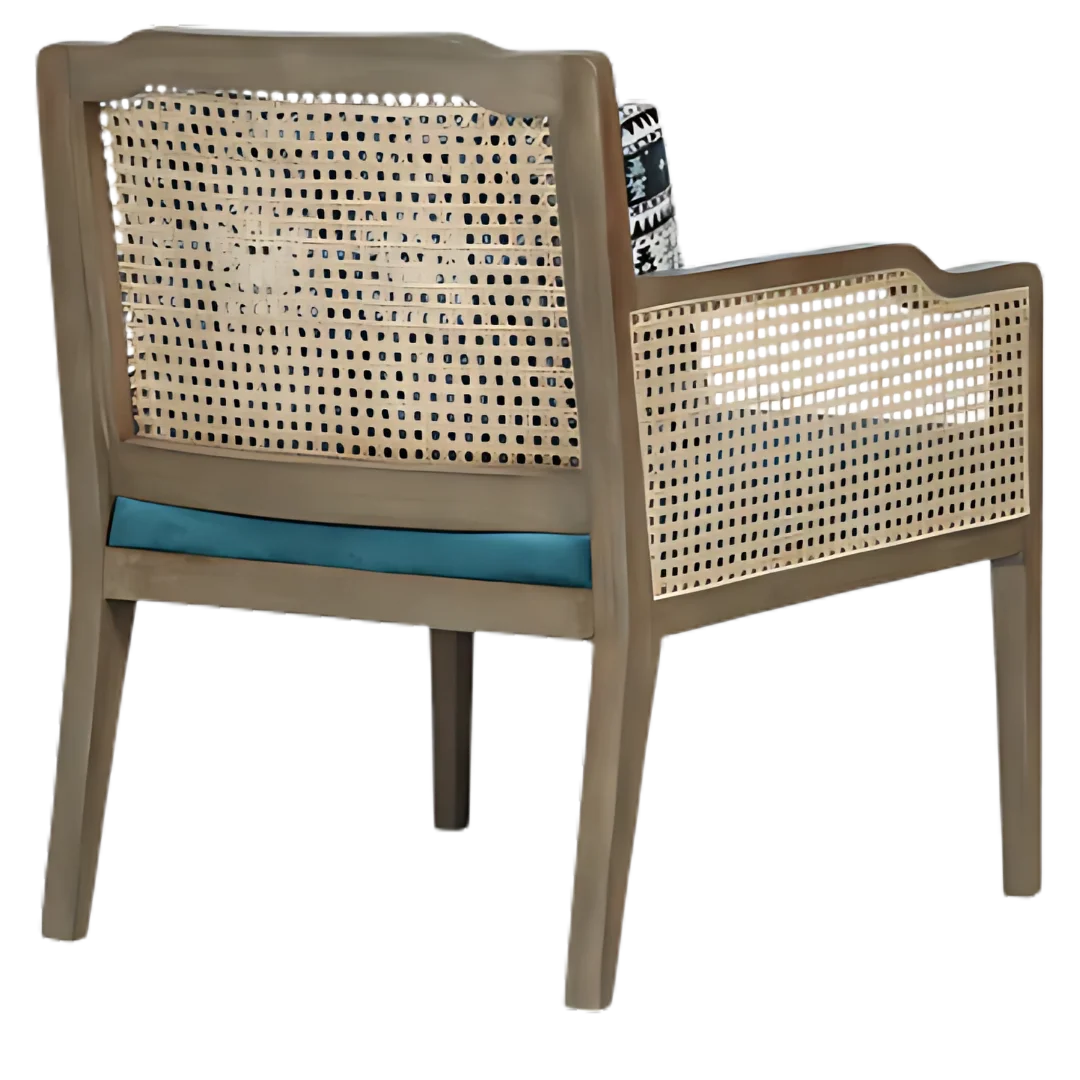 Aarika Teak Wood Lounge Chair (Teak) Back View