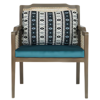 Aarika Teak Wood Lounge Chair (Teak) Front View
