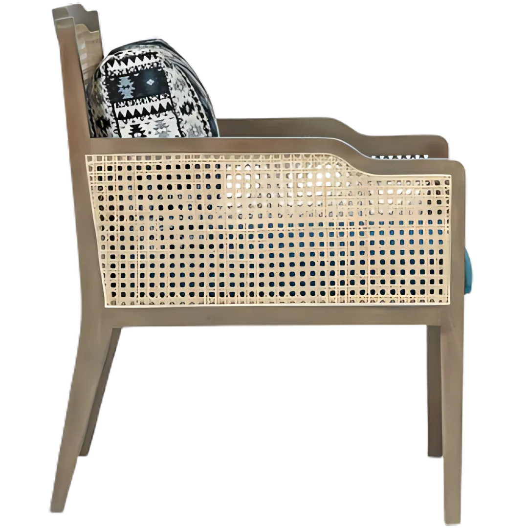 Aarika Teak Wood Lounge Chair (Teak) Side View