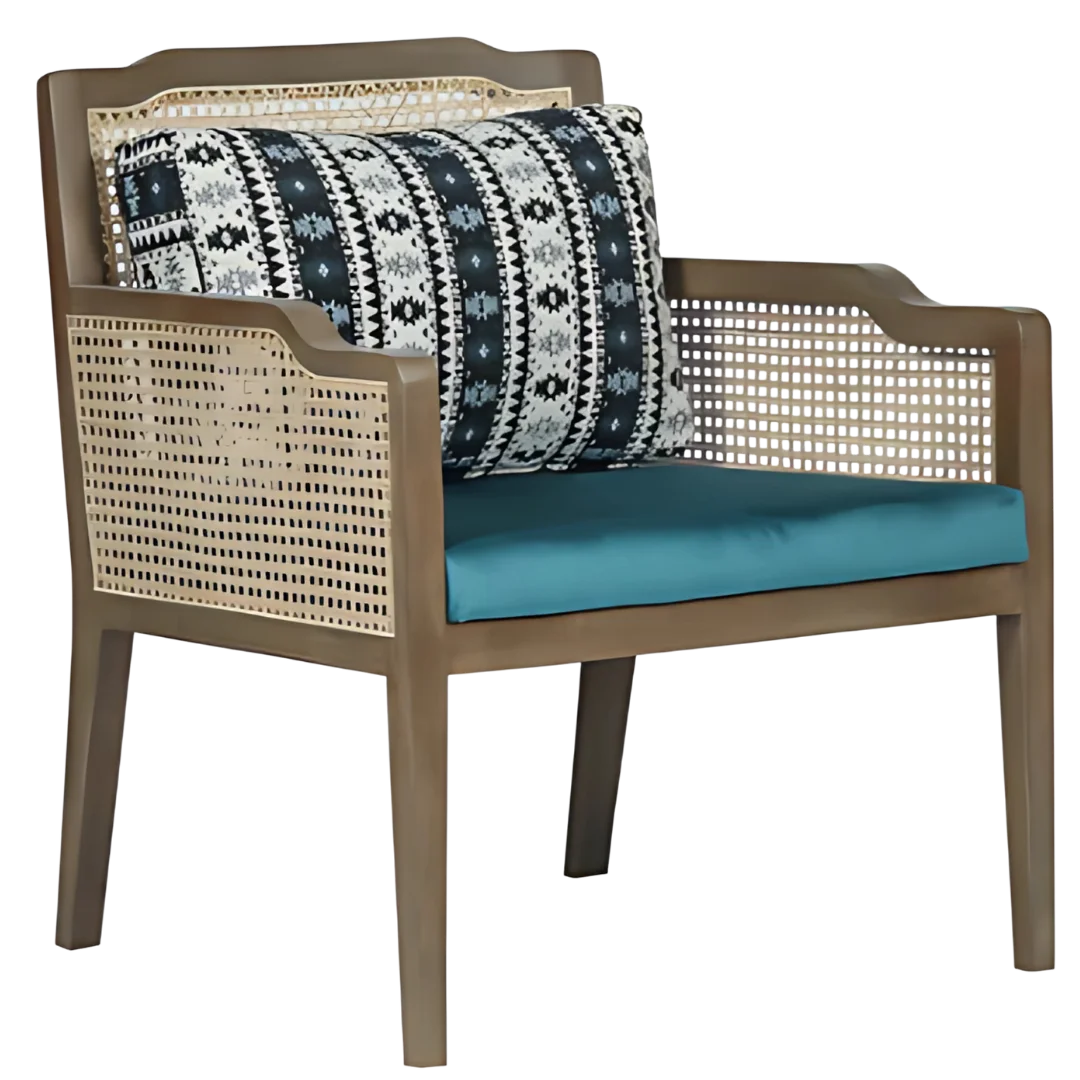 Aarika Teak Wood Lounge Chair (Teak) Side angle