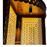 Aarohan Corner Pooja Mandir Without Door(Brown) Zoom view