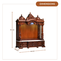 Aarunya Teak Wood Mandap (Brown) dimensions