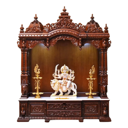 Aarunya Teak Wood Mandap (Brown) front  view