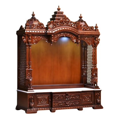 Aarunya Teak Wood Mandap (Brown) side angle