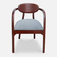 Abetos Teak Wood Arm Chair (Brown Grey)front view 