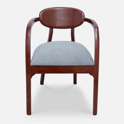 Abetos Teak Wood Arm Chair (Brown Grey)front view 