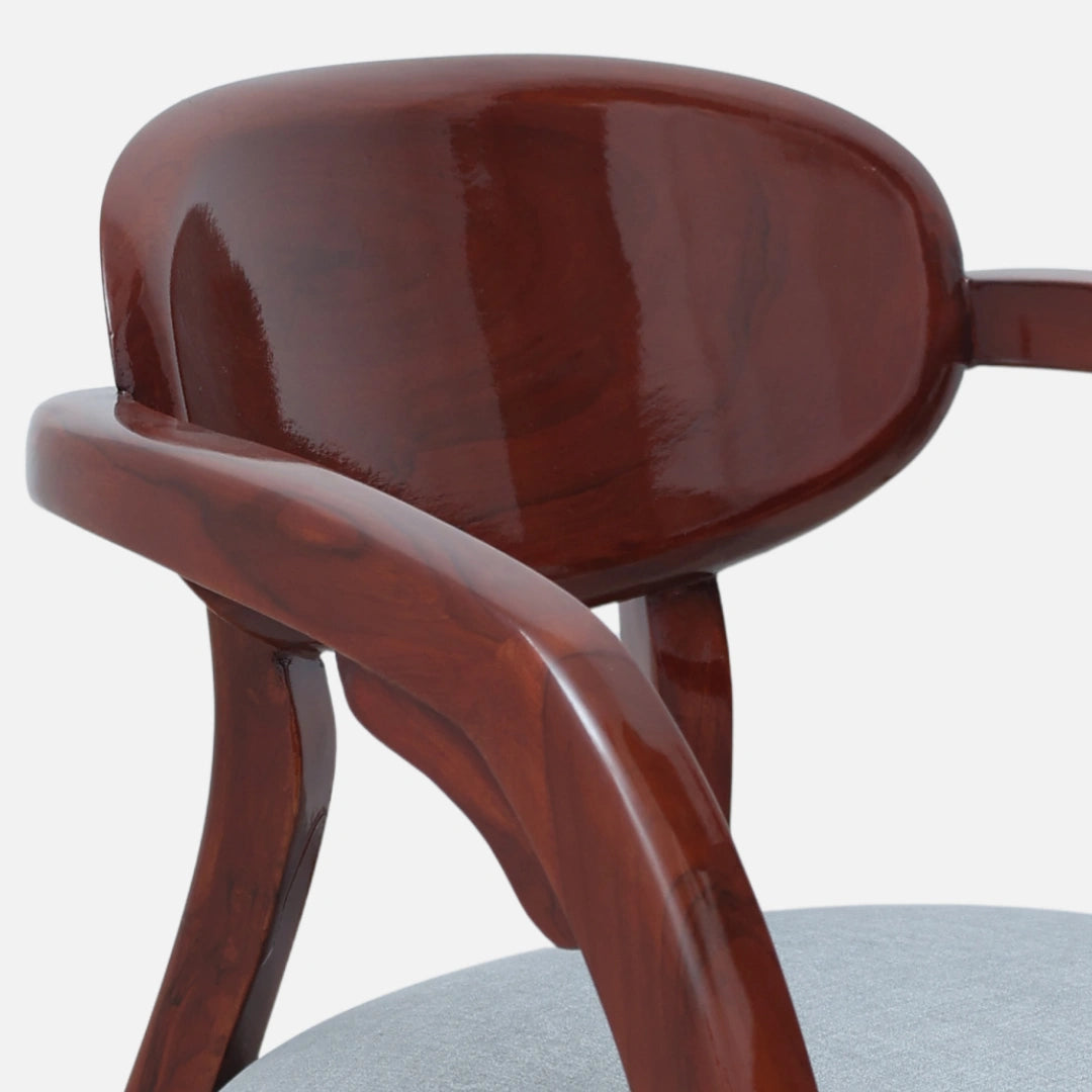 Abetos Teak Wood Arm Chairs (Brown Grey)zoom view  