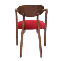 Abetos Teak Wood Arm Chairs (Red) back view