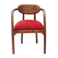 Abetos Teak Wood Arm Chairs (Red)