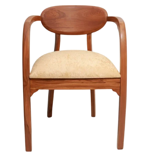 Abetos Teak Wood Arm Chairs (Teak Beige)