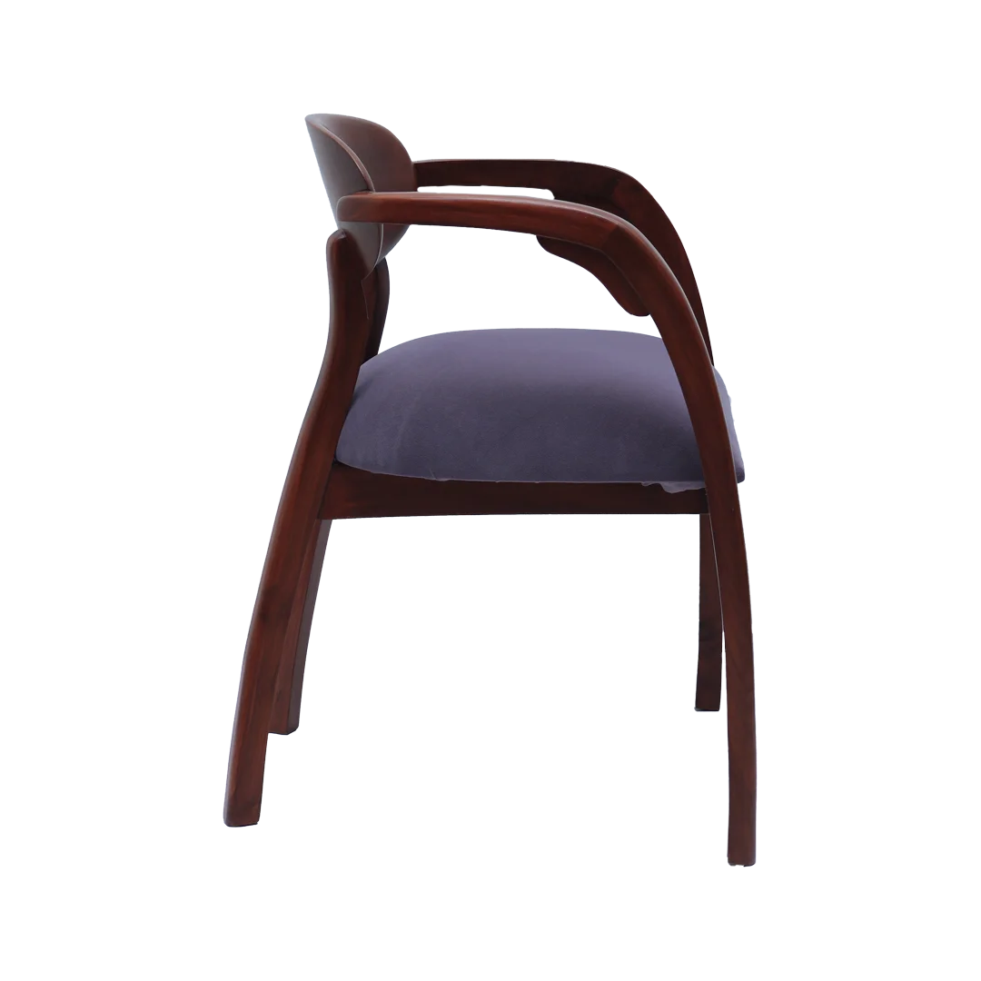 Abetos Teak Wood Arm Chairs (Grey) side view