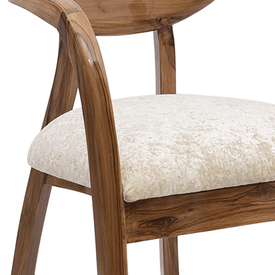 Abetos Teak Wood Arm Chairs in Teak Biege color zoom view cushion