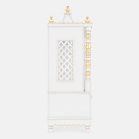 Abhikya Kostha Floor Rested Pooja Mandir without Door (White Gold) SIde Image