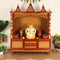 Abhikya Kostha Floor Rested Pooja Mandir without Door Teak Gold - Lifestyle Image