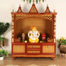 Abhikya Kostha Floor Rested Pooja Mandir without Door (Teak Gold)