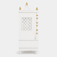 Abhikya Sadana Floor Rested Pooja Mandir without Door (White Gold) Side Image