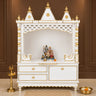 Abhikya Sthana Floor Rested Pooja Mandir without Door (White Gold)