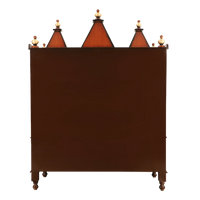 Abhikya Kostha Floor Rested Pooja Mandir/Wooden temple for home in Brown Gold color back view