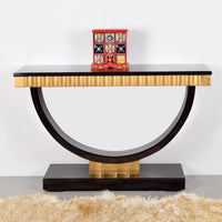 Ace Solid Wood Console Table Black Gold lifestyle image