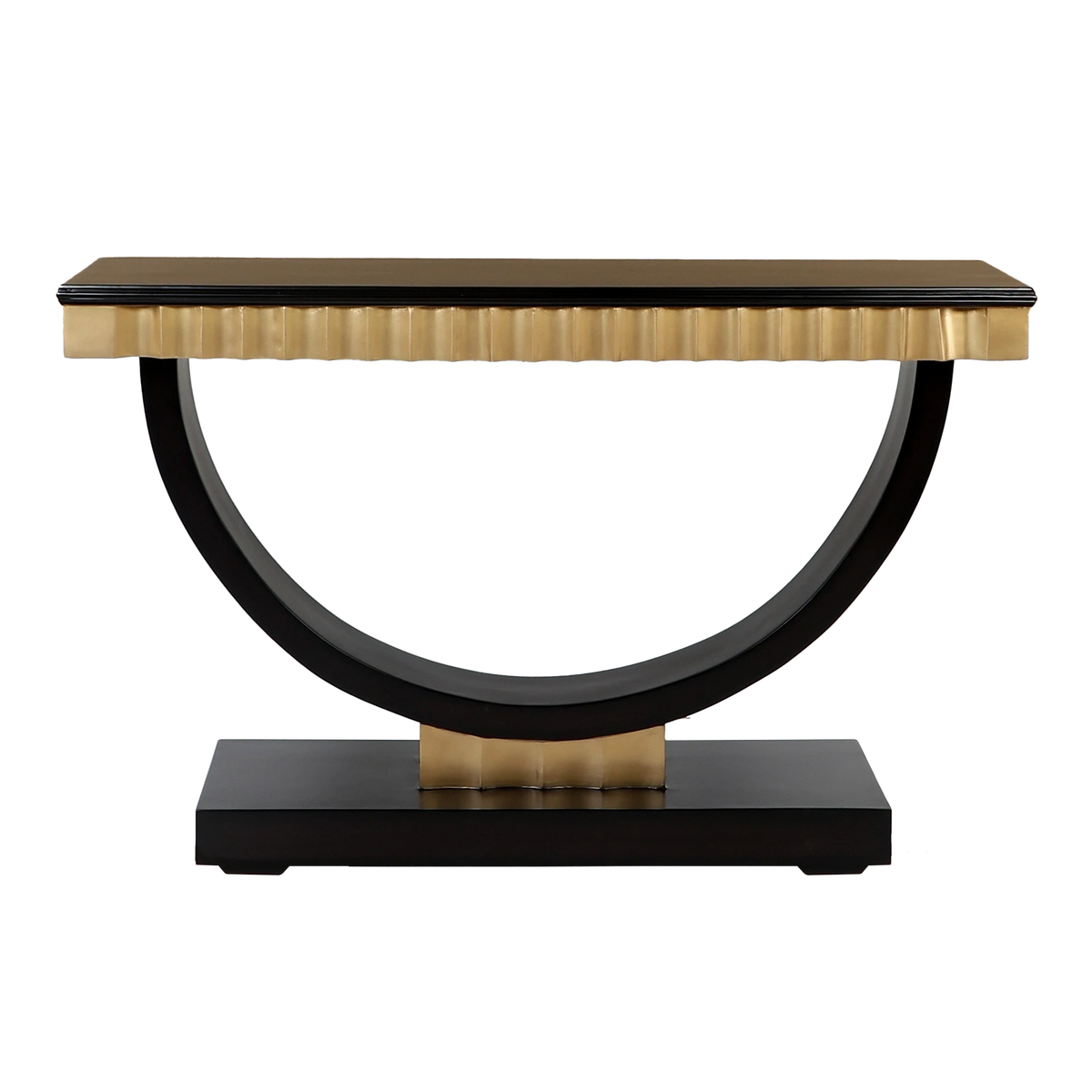 Ace Solid Wood Console Table in Black Gold color front view