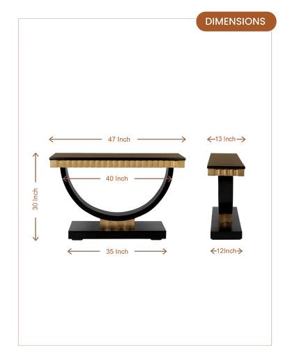 Ace Solid Wood Console Table (Black Gold)