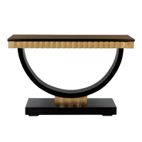 Ace Solid Wood Console Table in Black Gold color back view