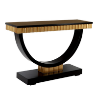 Ace Solid Wood Console Table in Black Gold color 45° side view