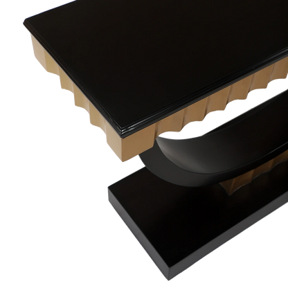 Ace Solid Wood Console Table in Black Gold color zoom view