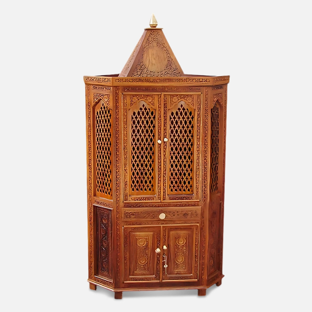 Achyuta Teak Wood Mandap Teak with Door